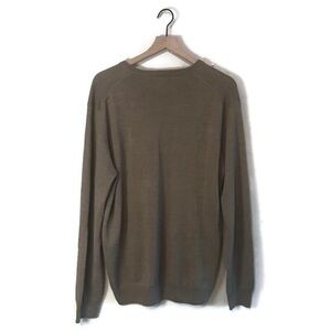 Greg Norman Generation V Neck Italian Wool Sweater Tan Brown Men’s Size Large